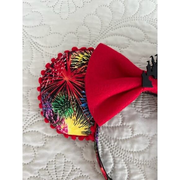 Disney Magic Kingdom Castle Fireworks Handmade Minnie Ears - Picture 3 of 5